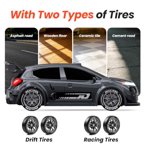 RC Drift Car, 1:24 Remote Control Car, 20KM/H 4WD Drift RC Cars with Lights, Extra Racing Tires, High Speed RC Cars for Kids Adults Boys Girls Beginners Indoor Outdoor - color: 819 Gray