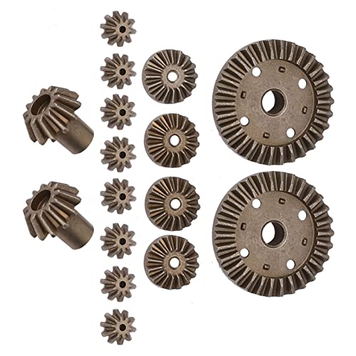 T best 16pcs Metal Gear, Metal Spur Diff Differential Main Gear RC Gear Upgrade Parts Fit for 12428 12423 RC Accessory