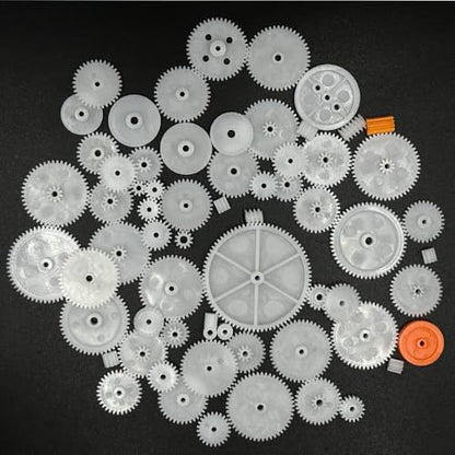 64PCS Module 0.5 Plastic Gears Single Gear Reduction Gear Small Motor Gears for DC Motor RC Car Truck Robot Helicopter DIY Model Toy Gear Replacement Part