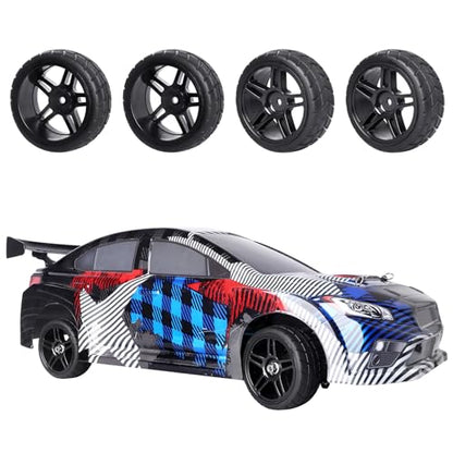 HobbyPark Glued 1/10 On-Road RC Touring Tires and Wheels Set for 1/18 Traxxas Latrax Teton 4 Tec 2.0 3.0 Tamiya TT02 TT01 Brushless (4-Pack) (Color B) - color: Color B