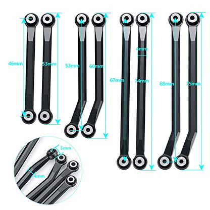 Metal Linkage High Clearan Steering Link Set, Black | For 1/18 TRX4-M Bronco Defender, RC Crawler Car - color: Black