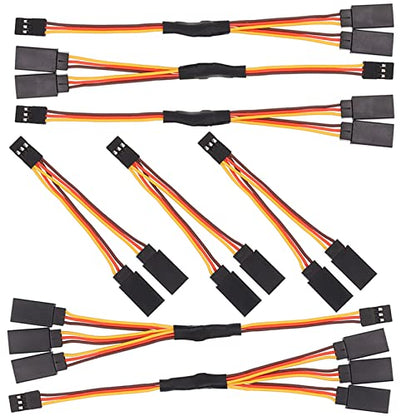8PCS JR Plug Splitter,JR Male Female Y Cable,JR Y Parallel Adapter Splitter Harness Compatible with RC Model Cars or Airplanes