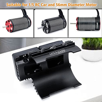 Surpass Hobby RC Cooling Fans 16000RPM,40mm Dual Car Motor Cooling Fans with Metal Heatsink for 1/5 1/6 Scale RC Car Truck Diameter 55-58mm Motor (Black) - style: Black