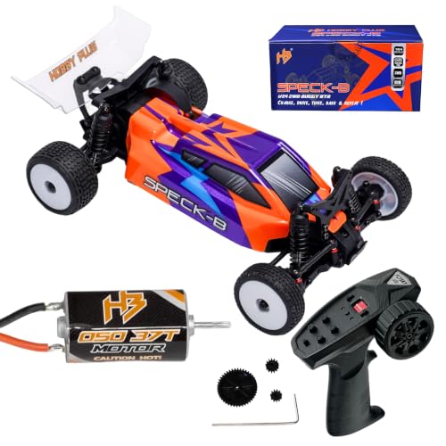 HOBBYPLUS Combo Speck B 1/24 2WD Buggy Mini RC Car w Upgraded 050 37T Motor Included - RTR RC Buggy, Fast Mini Racing Buggy - color: Razor Orange W Upgrade Motor, size: Brushed