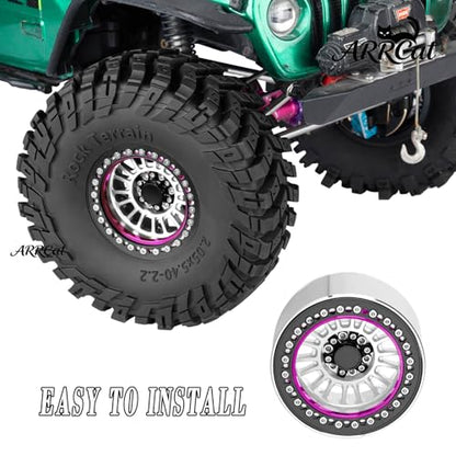 Alloy 2.2 Beadlock Wheels Rims for 1/10 TRX4 TRX6 SCX10 SCX10 II SCX10 III SCX10 Pro Gen7/8 D90 VS4-10 MST CFX RC Crawler Car,RC 2.2 Beadlock Wheel Off Road Buggy Rally RC Truck Wheel,Silver - color: Silver - (Alloy 2.2 Beadlock)