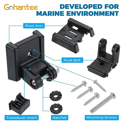 7400931 Transducer Bracket, Mounting Plate Compatible with MHX XNT XHS | Model Transducers for Fishfinder Sensors Transom Mounting Plate Transom Mounting Hardware Kit Transducer Mount