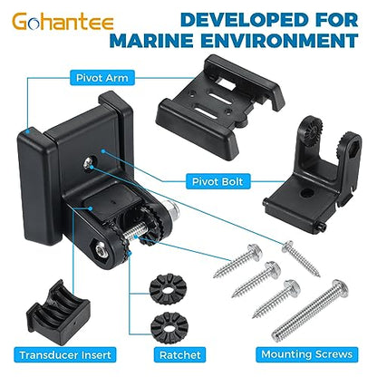7400931 Transducer Bracket, Mounting Plate Compatible with MHX XNT XHS | Model Transducers for Fishfinder Sensors Transom Mounting Plate Transom Mounting Hardware Kit Transducer Mount