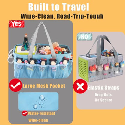 Carrying Case for Toniebox Starter Set Hold 30+ Tonies Figures Blue | Play Without Unpacking, Kid-Friendly Tonies Organizer, Holds Headphones & Charge, Portable Travel Carrying Bag - color: Blue