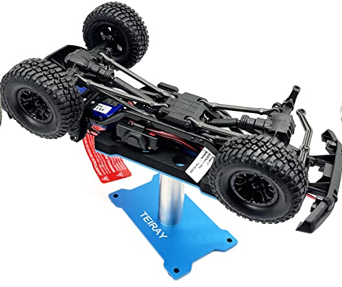 RC Car Work Stand Mat Repair Workstation Aluminum 360 Rotation Height Body Mounts for 1/16 1/18 1/24 SCX24 TRX4M Scale Cars Trucks RC car Display Stand (Blue) - color: Blue