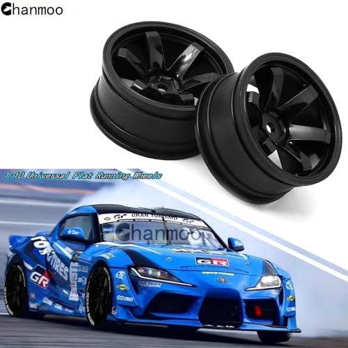 1/10 RC Rally Racing Wheels 12mm Hex Hard Plastic On Road Hubs Rims for 1:10 Scale Drift Car Tires Tamiya TT01 TT02 XV01 A959 PTG2 144001 HPI KYOSHO HSP PTG2 Touring Street Tyres 4PCS (White) - color: White