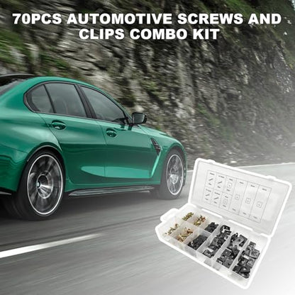 170 PCS Car U Clips with Screw Assortment Kit, 9 Different Sizes Automotive U Nuts with Screws Set, Vehicle U Clip Bolts Replacement Parts for Dash Door Panel Interior