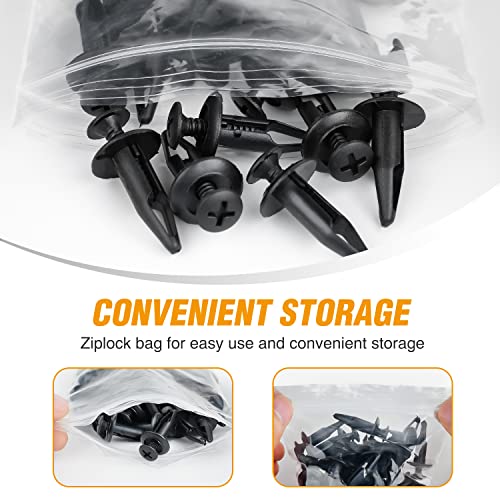 GOOACC 100PCS Bumper Rivet Clips Fastener Screw for Yamaha Rhino 450 660 700 Grizzly 600 Body Fender Hood Fuel Tank Panel Push Fastener Rivet Screw Clips - color: 100Pcs 6.5mm Clips