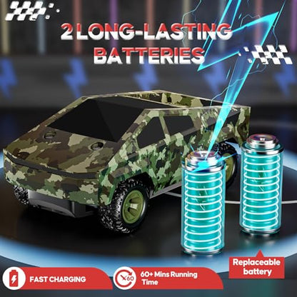 Remote Control Car Truck 1:24, 2.4GHz All Terrain High Speed RC Truck with Loadspace, RC Car Toys for Boys Girls Age 3 4 5 6 7 8+, Birthday - color: Green