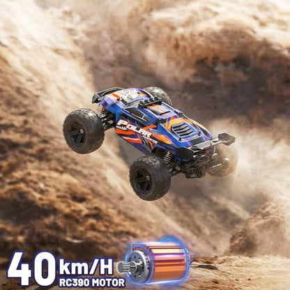 RC Cars 1:14 All Terrain Off-Road RC Truck, 4WD Fast Remote Control Car 40+ KPH, 4X4 Waterproof RC Vehicle with 2 Rechargeable 1300 mAh Batteries and 2 Sets of Tires