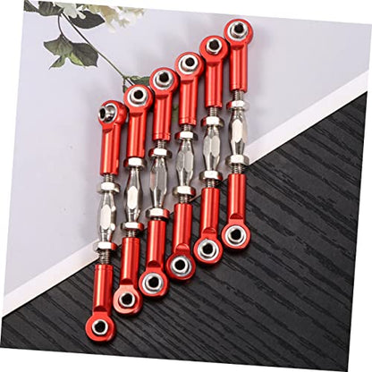 KOMBIUDA 6pcs Rc Car Rod Linkage Kit Aluminum Turnbuckles CNC Milled Easy to Install for Scale Rc Car Parts - color: Red