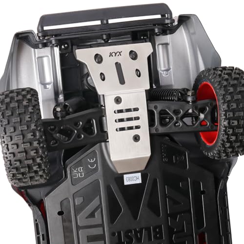 KYX Racing Stainless Steel Chassis Guard Skid Plate Guard Upgrades Parts Accessories for 1/14 RC Car ARRMA Mojave Grom Mega