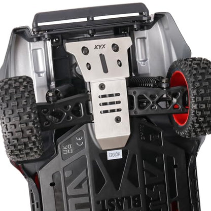 KYX Racing Stainless Steel Chassis Guard Skid Plate Guard Upgrades Parts Accessories for 1/14 RC Car ARRMA Mojave Grom Mega