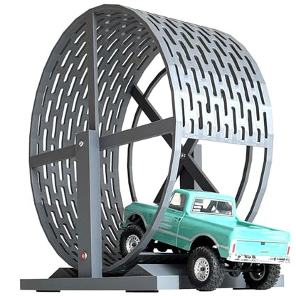 Hamster Wheel Challenge RC Crawler Obstacle for 1/24 1/30 Scale Adjustable Friction Rolling Loop Skill Training RC Course Track（NO Truck Included）