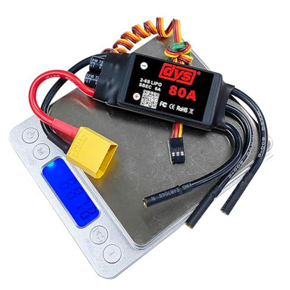 DYS 80A 2-6S Brushless ESC with 5V/6A SBEC with XT90 & 4.0mm Plug for RC Fixed-Wing Aircraft Helicopter - color: Dys 80a Esc