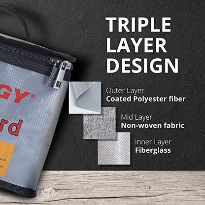 Tenergy Fire Retardant Lipo Zipper Bag for Charging and Storing Lipo Battery Packs, 8.5 x 6.5 x 5.7inch (Pack of 2) - size: 1x Large 8.5x6.5x5.7in (Pack of 2)