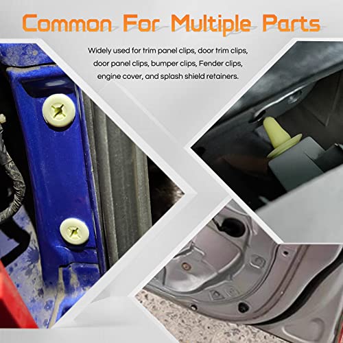 OTUAYAUTO 167PCS Car Push Retainer Clips Kit - 12 Most Popular Sizes Nylon Automotive Body Fasteners with Fasteners Remover, Replacement for GM Toyota Honda Nissan Mazda - size: 166Pcs 12 Sizes Clips for GM Toyota Honda Nissan