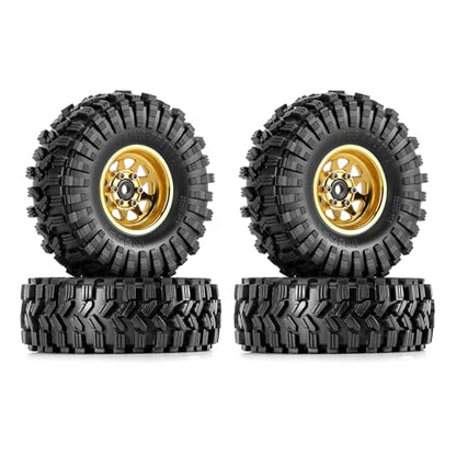 INJORA 1.0 Beadlock Wheel Tires Set -3.78mm Offset Wheel Rims for 1/18 1/24 RC Crawler Car Axial AX24 SCX24 FMS FCX24 TRX4M,Yellow(W1004-T1014) - color: Yellow