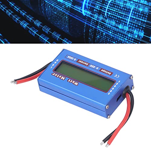 RC Watt Meter, High Precision Digital Battery Voltage Analyzer with LCD Display for RC and Renewable Energy Systems Aluminum Alloy