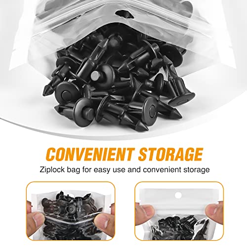 GOOACC 50pcs M6 Fender Clip Retainer Bumper Nylon Push Rivet Pins Bolt Motorcycle Hardware (2005-6SRIV) for Honda Kawasaki Suzuki GSX-R Yamaha YZF R1 R6 ATV Moto Car - color: 50pcs M6 Fender Clip