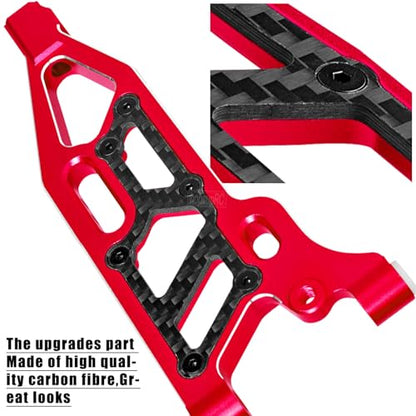 RC Carbon Fibre Suspension Arms Upgrades Part for 1/8 Kraton,Outcast,Notorious 6S BLX,Talion 6S BLX,Front Upper Lower and Rear Swing Arm Set with Pivot Balls Hops up,Red(6PCS)