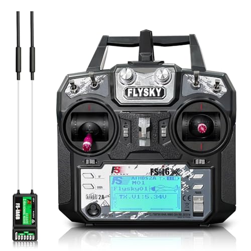 HAWK'S WORK FS-i6X 10 Ch Transmitter, 2.4GHz RC Controller with FS-iA6B Receiver for Drone Multirotor Airplane Helicopter Car Tank Boat (i6X+ iA6B) - size: i6X+iA6B
