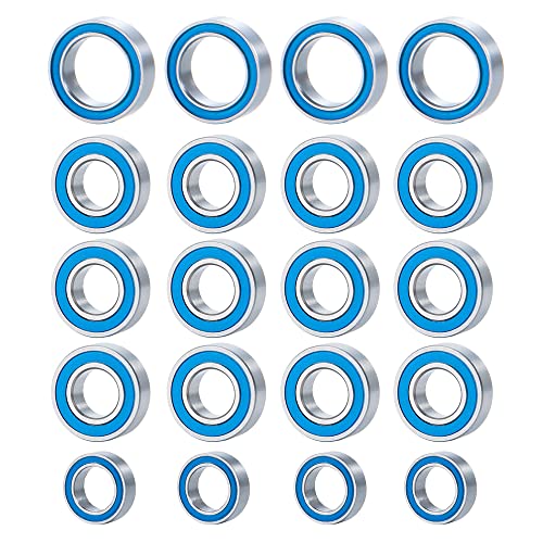20Pcs Blue Rubber Seals RC Ball Bearing Kit | For All Tamiya TT-01, RC Crawler Car