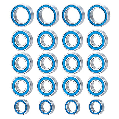 20Pcs Blue Rubber Seals RC Ball Bearing Kit | For All Tamiya TT-01, RC Crawler Car