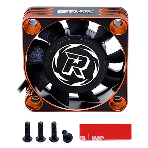 Surpass Hobby 40mm RC Motor Cooling Fan,16000RPM ESC Cooling Fan for 1/8 1/10 RC Truck Car Diameter 40mm Blrushless Motor（Orange&Black） - style: Orange