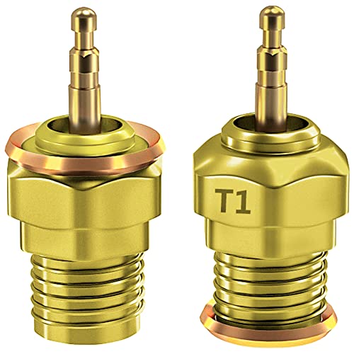 2Pcs Vgoohobby Glow Plug Gold-Plated Universal T2 Hot Spark 70117 Nitro Engine Parts Compatible with 1/8 1/10 Traxxas Himoto Kyosho HSP HPI Redcat RC Car Truck