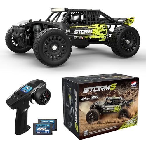 HAIBOXING 18856, 1:18 Desert Off-Road RC Truck Fast 36km/h 4WD Electric Car | RTR Splash-Proof, Hobby Grade for Kids, Beginners and Adults; Dual Batteries for Extended Outdoor Fun - Remote Control RC Toy - color: Yellow