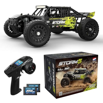HAIBOXING 18856, 1:18 Desert Off-Road RC Truck Fast 36km/h 4WD Electric Car | RTR Splash-Proof, Hobby Grade for Kids, Beginners and Adults; Dual Batteries for Extended Outdoor Fun - Remote Control RC Toy - color: Yellow