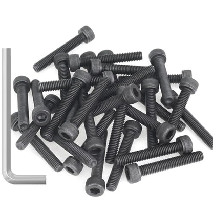 55 Pieces M5 x 30mm Socket Head Cap Screws, Thread Pitch 0.8mm, Sutemribor M5 Black Screws, 12.9 Grade Alloy Steel, Black Oxide Finish, Fully Threaded - size: M5 x 30mm, style: Socket Head