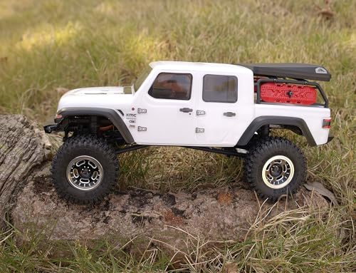 RC 1.0 Beadlock Wheels Offsets -2 Aluminum Rims for AX24 1/18 TRX4M All 1/24 Scale SCX24 Deadbolt RC Crawler Car Wheels Upgrades 4Pc (Black & Silver) - color: Black & Silver