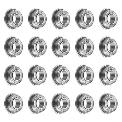 uxcell MF63ZZ Flanged Ball Bearing, 20pcs 3x6x2.5mm Chrome Steel Double Shielded ABEC1 Flange Bearings - size: 3x6x2.5mm