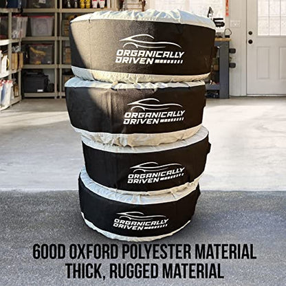 Tire Totes, Bags, Seasonal Storage and Easy Transportation for Tires from 15'' to 31'' - Set of 4 Bags (One Size Fits All) (V1.1)
