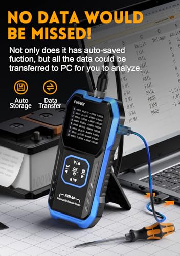 【Upgraded Kelvin Four-Terminal Sensing】 WESTOBIG Battery Tester Internal ResistanceTester for Universal Batteries Meter, Car Battery Tester, 0-100V 0m-200Ω, Digital Battery Analyzer for Automotive
