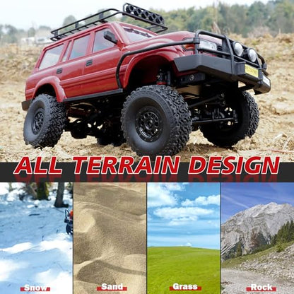 ARRIS WPL C54-1 LC80 1/16 RC Rock Crawler 4WD RTR Truck | Land Cruiser 80 Styling, Upgraded Chassis, Proportional Steering, Trail Ready - color: Wpl C54-1 Red