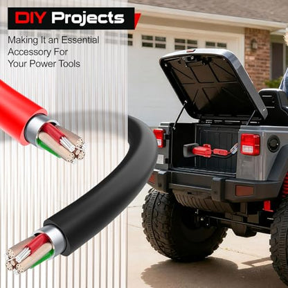 Upgraded Battery Adapter Compatible for Milwaukee 12V Battery | All-in-One Switch & Fuse Design, Power Ride Wheel Adapter Converter Kit for Ride-On Toys, 14 Gauge with Wire Terminals - color: red 12v
