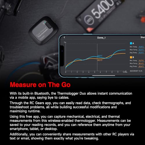 Sky RC TLD001 Duo ESC Motor Battery Thermologger Thermometer Dual Channel 96 Working Hours for Mesure Temperature Data