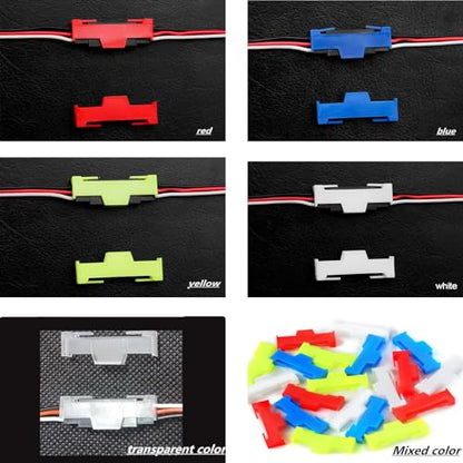 skrnrhrery Servo Cable Clip Lock, 20pcs Servo Extension Cable Safety Connector Clips Lead Wire Lock, for Rc Servo Expansion Cable Or Servo Y Adapter Cable, Jr Servo Cable Kit. (Yellow)… - color: (Yellow)