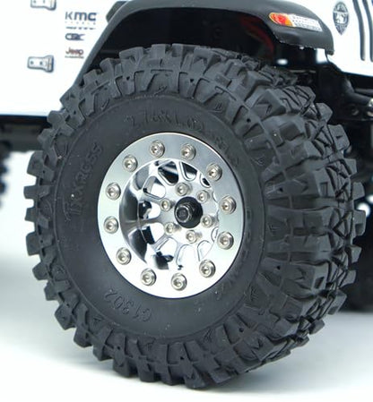 1.3 Beadlock Wheels & Brass Rim 46.5g Offset-3mm for 1/18 1/24 RC TF (Silver) - color: Silver