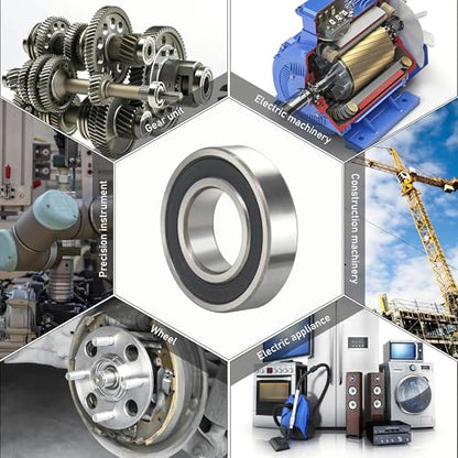 628-2RS 20 PCS Deep Groove Ball Bearing 8×24×8mm Double Black Rubber Sealed Ball Bearing Chrome Steel P0 Z2 Bearing for Industrial Machine,Power Tools and Mechanical Equipment - size: 628-2RS Size 8×24×8mm