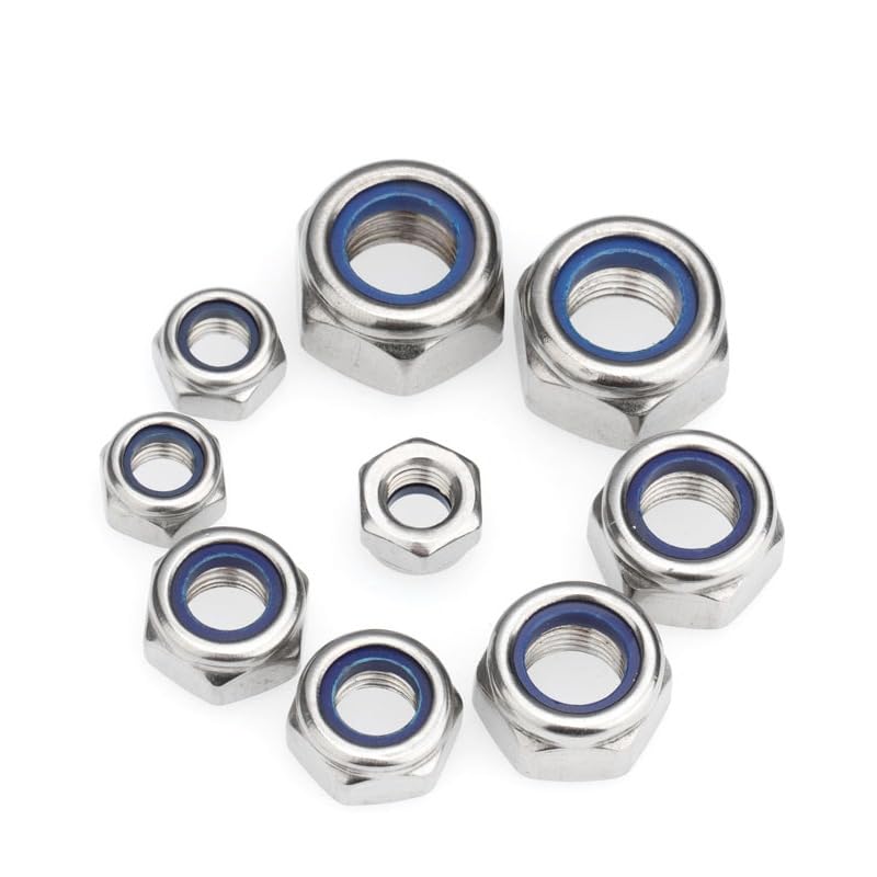 188PCS Metric Nylon Insert Lock Nuts Kit, M3 M4 M5 M6 M8 M10