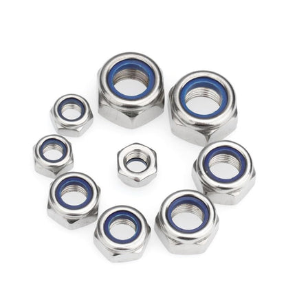 188PCS Metric Nylon Insert Lock Nuts Kit, M3 M4 M5 M6 M8 M10