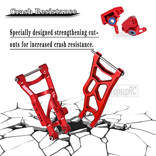 RC Stainless Steel Drive Shaft CVD Axles Upgrades Part for 1/10 Rustler/Stampede VXL 2WD,Alloy Suspension A Arm,Aluminum Caster Block & Steering Blocks & Rear Stub Axle Carriers,Red - color: Red